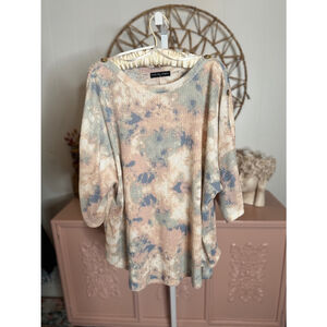 Women's Kim & Cami Top, 3XL, Beige &‎ Blue